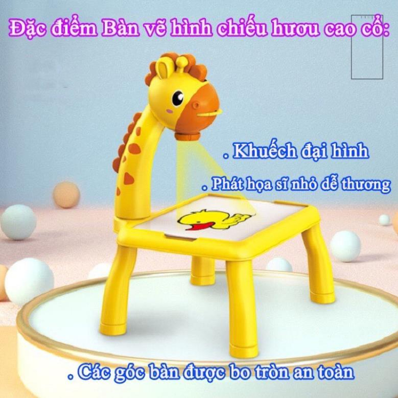 Bàn Vẽ Thông Minh Có Đèn Chiếu Sáng 24 Hình Có Nhạc Và Bút Màu Xóa Được Cho Bé