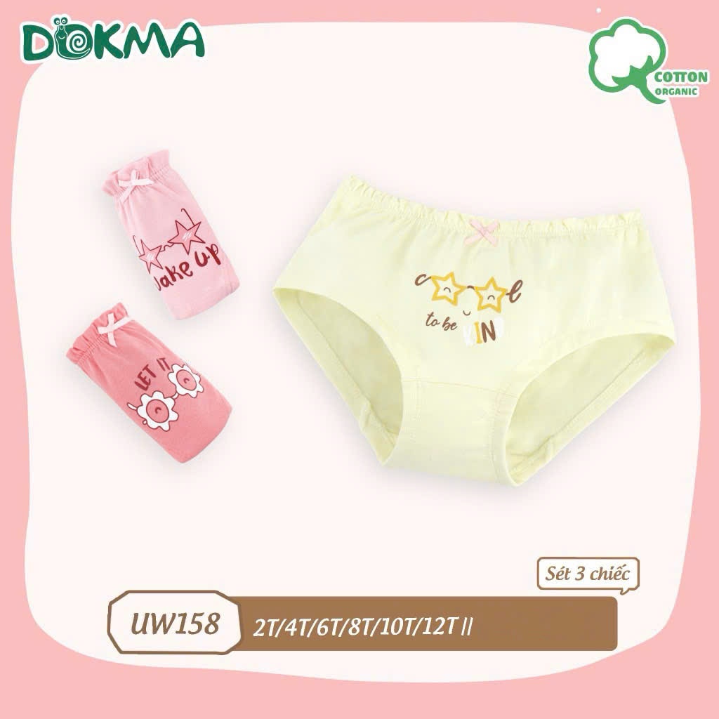 (8-24kg) Set 3 Chiếc Quần Chip Tam Giác Bé Gái Dokma UW158