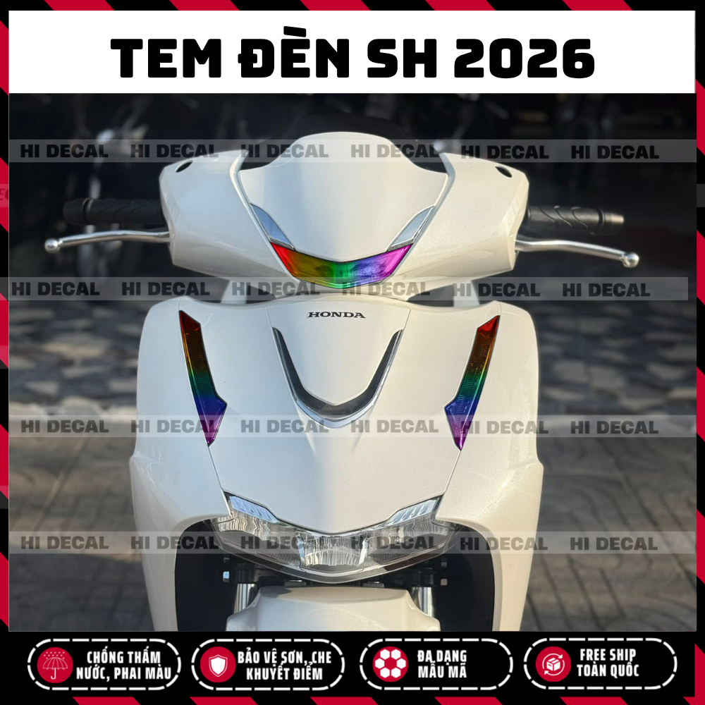 Tem dán đèn SH 2026 demi + xi nhan, decal sh dán bảo vệ đổi màu trang trí, bảo vệ chống xước