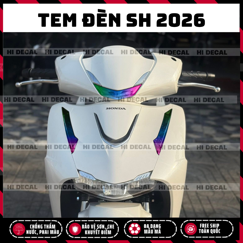 Tem dán đèn SH 2026 demi + xi nhan, decal sh dán bảo vệ đổi màu trang trí, bảo vệ chống xước