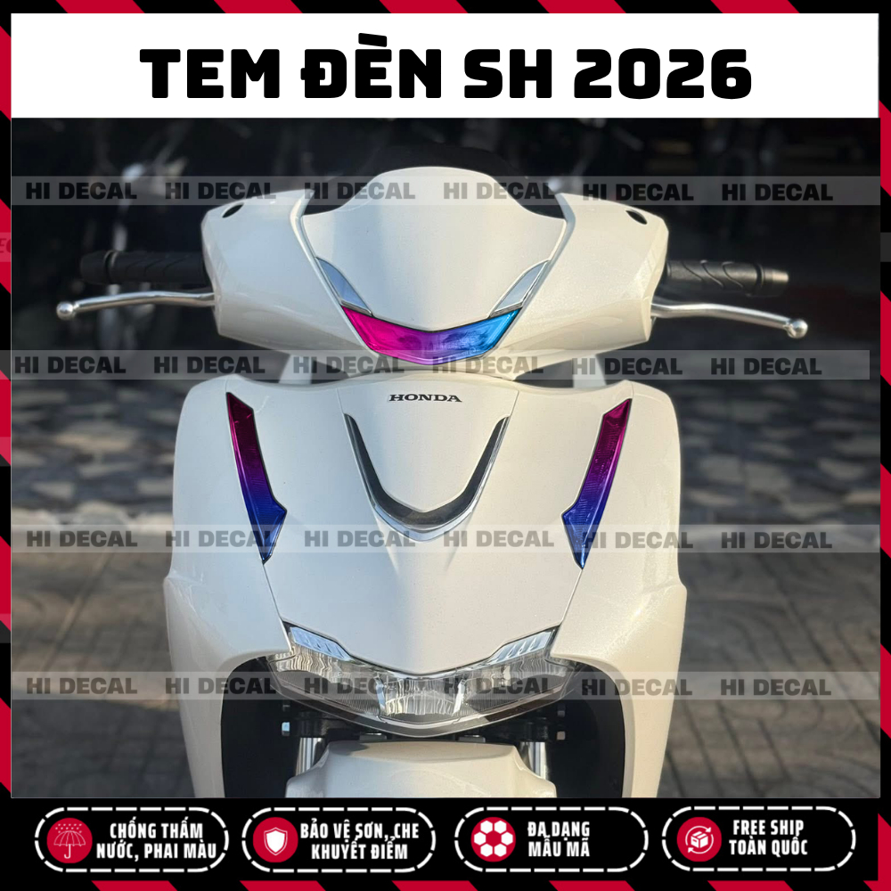 Tem dán đèn SH 2026 demi + xi nhan, decal sh dán bảo vệ đổi màu trang trí, bảo vệ chống xước