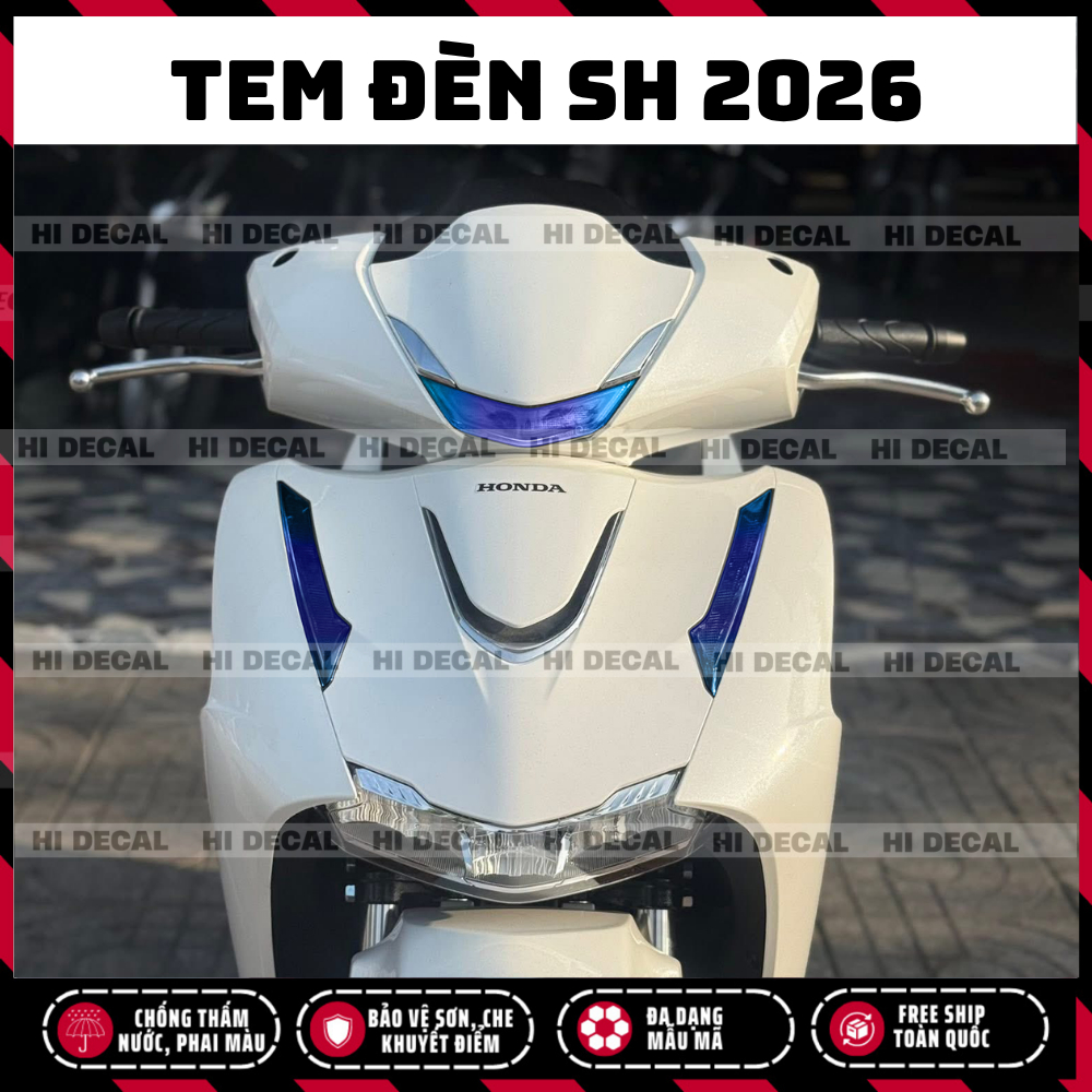 Tem dán đèn SH 2026 demi + xi nhan, decal sh dán bảo vệ đổi màu trang trí, bảo vệ chống xước