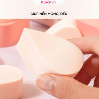 Sét 8 Miếng Mút Trang Điểm Giọt Nước Daiso Hàn Quốc - Bông Phấn Tán Nền Mềm Mịn Đựng Trong Túi Zip Vệ Sinh Kpickvn
