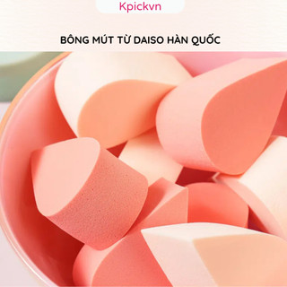 Sét 8 Miếng Mút Trang Điểm Giọt Nước Daiso Hàn Quốc - Bông Phấn Tán Nền Mềm Mịn Đựng Trong Túi Zip Vệ Sinh Kpickvn