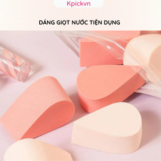 Sét 8 Miếng Mút Trang Điểm Giọt Nước Daiso Hàn Quốc - Bông Phấn Tán Nền Mềm Mịn Đựng Trong Túi Zip Vệ Sinh Kpickvn