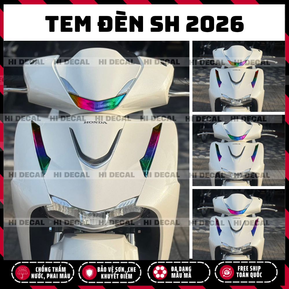 Tem dán đèn SH 2026 demi + xi nhan, decal sh dán bảo vệ đổi màu trang trí, bảo vệ chống xước