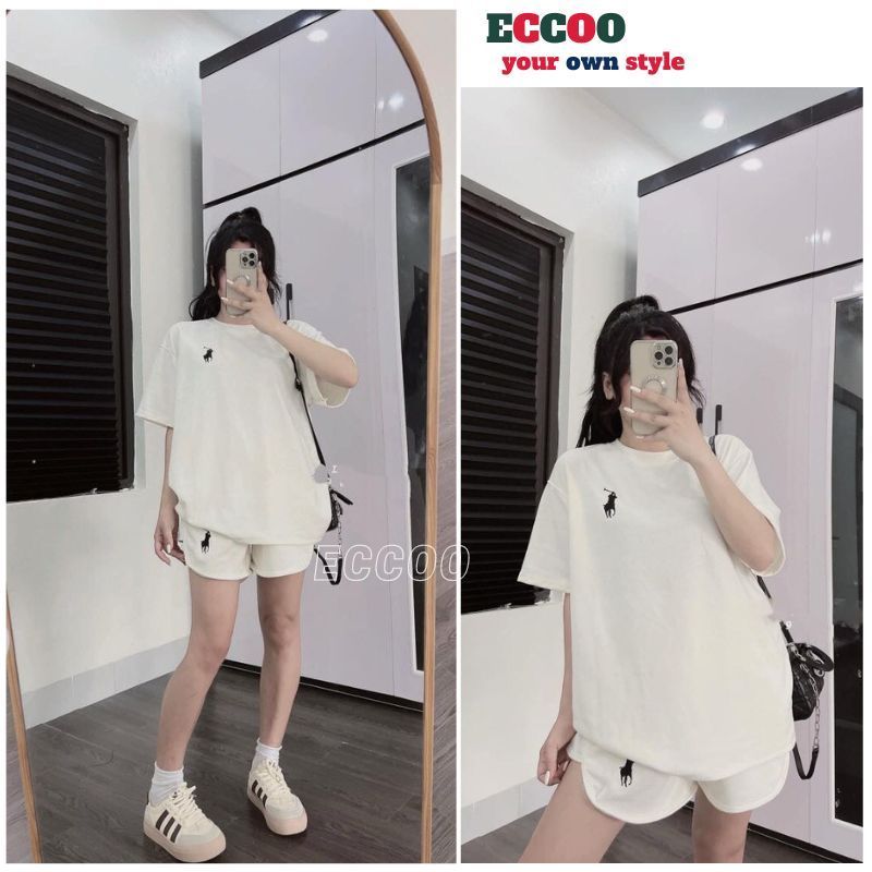 Sét Áo Thun Thêu ngựa + Kèm Quần Đùi Chất Poly Mềm Đủ Size S,M,L,XL