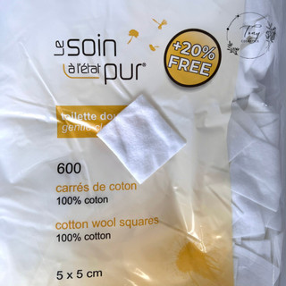 Bông tẩy trang Tetra Soin Pur của Pháp 100% cotton gói 600 miếng