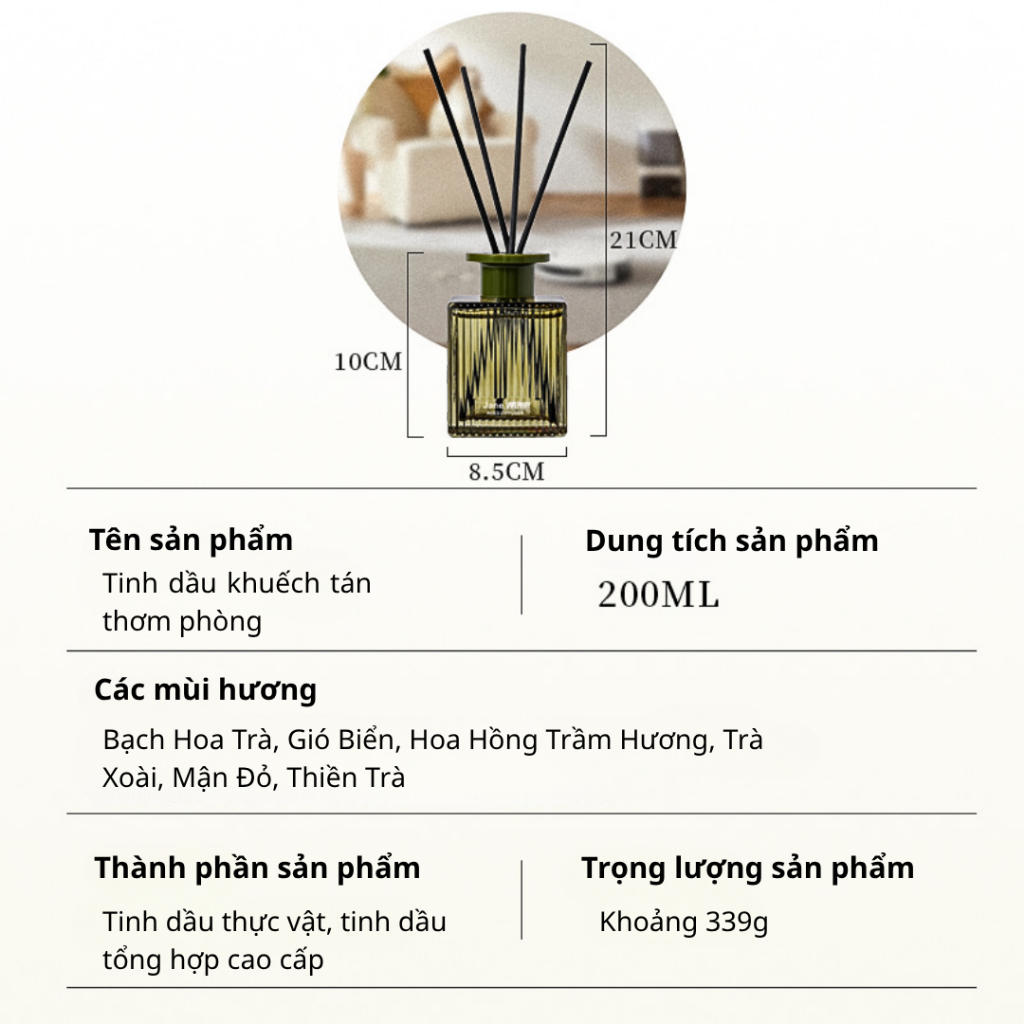 Tinh Dầu Thơm Phòng Varomas Thiên Nhiên 200ml - Giúp Thơm Phòng Ngủ Khử Mùi Không Khí KT07