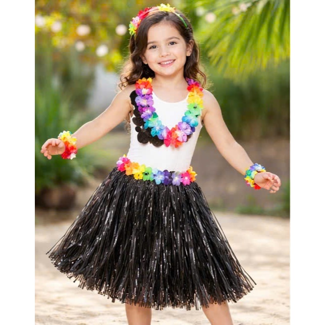 Váy Hawaii Tua Rua Màu Đen - Trang Phục Biểu Diễn , Chụp Ảnh , Đi Biển