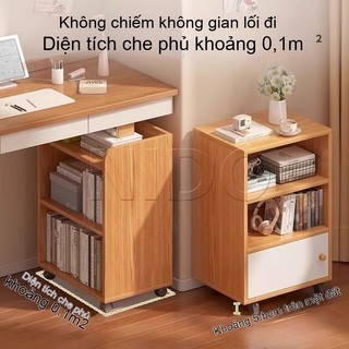 Nido Tủ Lưu Trữ Dưới Bàn, Kệ Đựng Tài Liệu 3 Tầng Có Cửa Và Bánh Xe, Gỗ MDF 12mm (30x30x68)