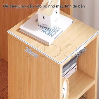 Nido Tủ Lưu Trữ Dưới Bàn, Kệ Đựng Tài Liệu 3 Tầng Có Cửa Và Bánh Xe, Gỗ MDF 12mm (30x30x68)