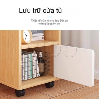 Nido Tủ Lưu Trữ Dưới Bàn, Kệ Đựng Tài Liệu 3 Tầng Có Cửa Và Bánh Xe, Gỗ MDF 12mm (30x30x68)