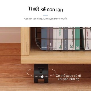 Nido Tủ Lưu Trữ Dưới Bàn, Kệ Đựng Tài Liệu 3 Tầng Có Cửa Và Bánh Xe, Gỗ MDF 12mm (30x30x68)