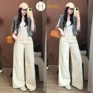 Quần bò jeans ống rộng Hari hack dáng phom đẹp