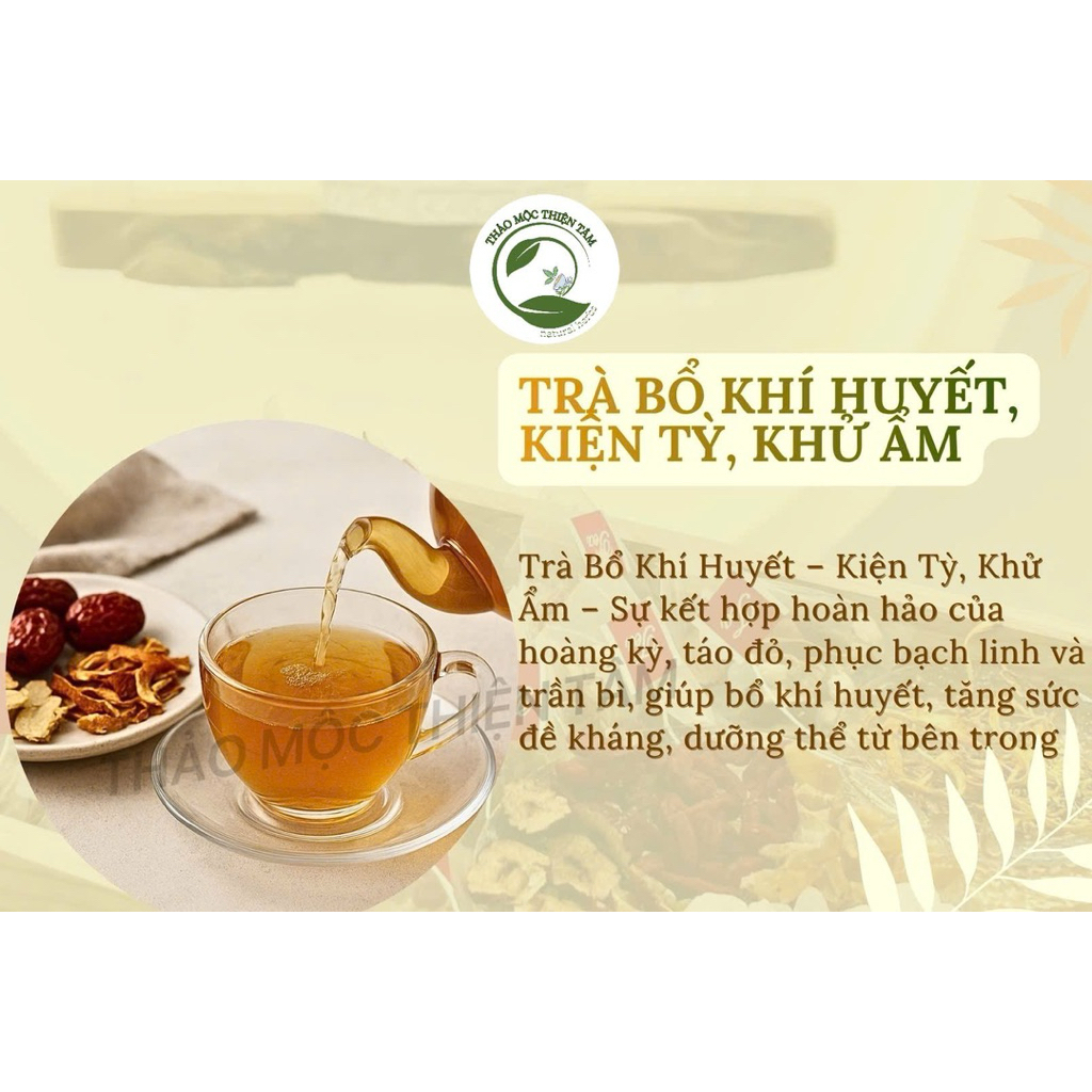 Trà Bổ Khí Huyết, Kiện Tỳ, Khử Ẩm Mua 30 Gói Tặng 3 Gói Và Tặng Thêm 1 Gói Trà Bất Kỳ - Thảo Mộc Thiện Tâm