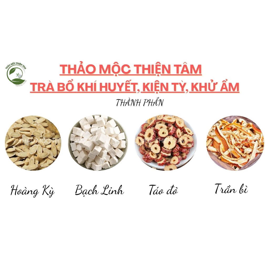 Trà Bổ Khí Huyết, Kiện Tỳ, Khử Ẩm Mua 30 Gói Tặng 3 Gói Và Tặng Thêm 1 Gói Trà Bất Kỳ - Thảo Mộc Thiện Tâm