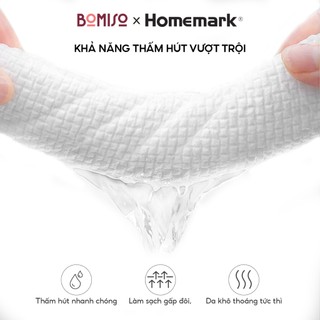 Khăn Lau Mặt Dùng 1 Lần Bomiso by Homemark – Mềm Mịn Chuẩn Spa, An Toàn Da Nhạy Cảm, Tẩy Trang Khô