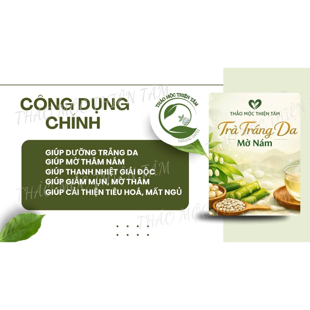 Trà Trắng Da - Bí Kíp Mặt Mộc Giúp Trắng Da Mờ Nám Giảm Mụn - Mua 30 Gói Tặng 3 Gói Và Tặng Thêm 1 Gói Trà Bất Kỳ - TMTT