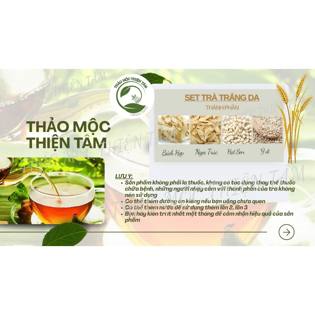 Trà Trắng Da - Bí Kíp Mặt Mộc Giúp Trắng Da Mờ Nám Giảm Mụn - Mua 30 Gói Tặng 3 Gói Và Tặng Thêm 1 Gói Trà Bất Kỳ - TMTT