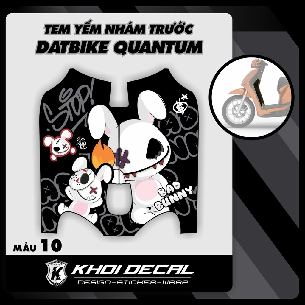 Tem dán nhựa nhám Quangtum decal cao cấp (Yếm trước)