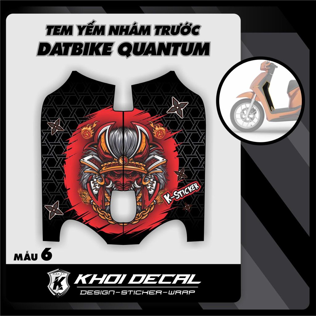 Tem dán nhựa nhám Quangtum decal cao cấp (Yếm trước)