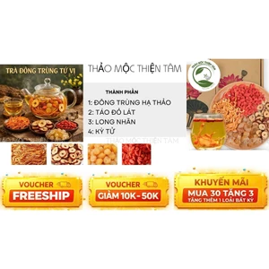 Trà Đông Trùng Tứ Vị - Mua 30 Gói Tặng 3 Gói Và Tặng Thêm 1 Gói Trà Bất Kỳ - Giúp Tăng Cường Sức Khoẻ Tổng Thể - TMTT