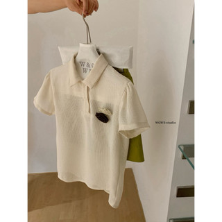 𝐏𝐡𝐢𝐞𝐧 𝐖𝐆𝐖𝐄 | (Sẵn) w8927 Áo Polo Lưới Phối Hoa Đính Form Rộng Freesize