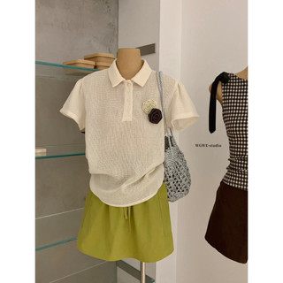 𝐏𝐡𝐢𝐞𝐧 𝐖𝐆𝐖𝐄 | (Sẵn) w8927 Áo Polo Lưới Phối Hoa Đính Form Rộng Freesize