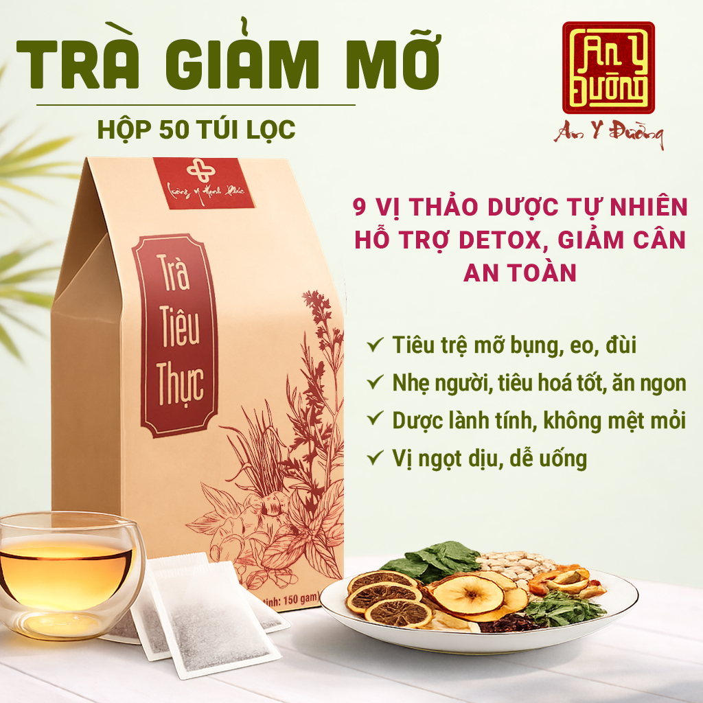 Trà Tiêu thực thanh nhẹ cơ thể, giảm tích trệ bụng, eo, giúp nhẹ bụng dễ tiêu (Hộp 50 túi lọc)