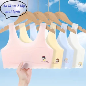 Áo lá cho bé gái, áo bra cho bé gái cấp 1, cấp 2 chất liệu su lạnh cao cấp mềm mát 22-45kg