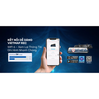 Camera hành trình VIETMAP R440 Ultra HD 4K cảnh báo giao thông, ghi hình trước sau, hỗ trợ lùi xe
