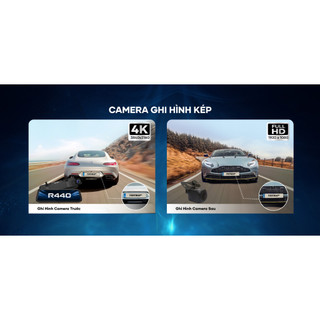 Camera hành trình VIETMAP R440 Ultra HD 4K cảnh báo giao thông, ghi hình trước sau, hỗ trợ lùi xe