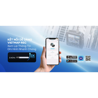 Vietmap S720 ghi hình 2 kênh trước sau 4K + Full HD Cảnh báo biển báo giao thông, ghi trước và sau