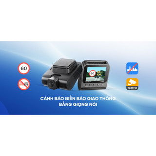 Vietmap S720 ghi hình 2 kênh trước sau 4K + Full HD Cảnh báo biển báo giao thông, ghi trước và sau