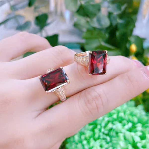 Nhẫn Nữ Đính Đá Sang Trọng – Nhẫn Ximen Cao Cấp Đính Đá Lớn Lấp Lánh, Không Đen
