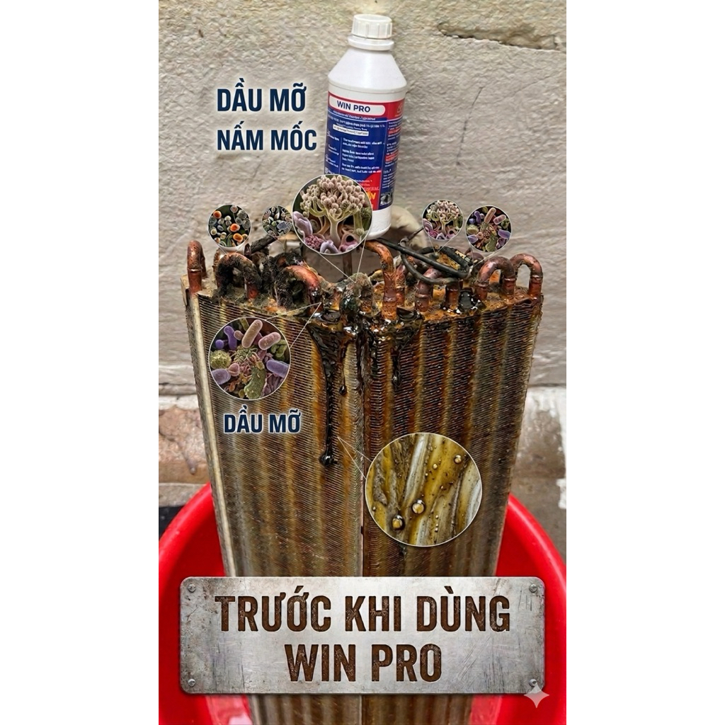 (Bản Hương Thơm ) Nước Tẩy Rửa Dàn Lạnh - Máy Lạnh - Máy giặt Winpro chai 1000ml .