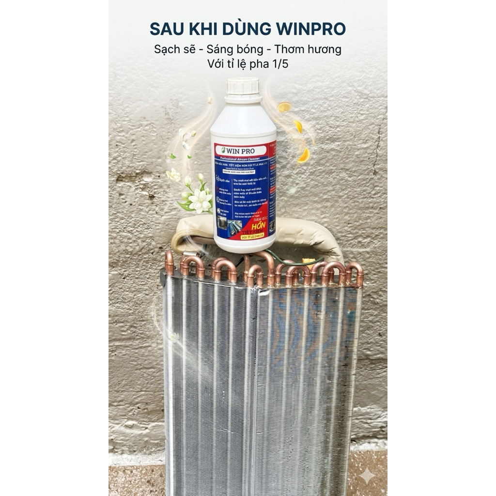 (Bản Hương Thơm ) Nước Tẩy Rửa Dàn Lạnh - Máy Lạnh - Máy giặt Winpro chai 1000ml .