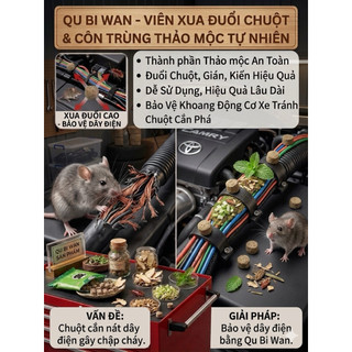 Viên đuổi chuột sinh học thảo dược, đuổi chuột cấp tốc, an toàn cho trẻ em & thú cưng