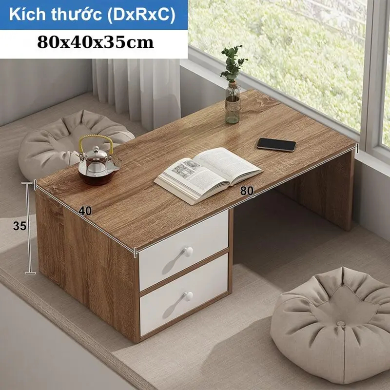 [FREESHIP] Bàn Trang Điểm Ngồi Bệt Có Ngăn Kéo - Bàn Làm Việc Gỗ MDF Phủ Melamine Cao Cấp Sang Trọng