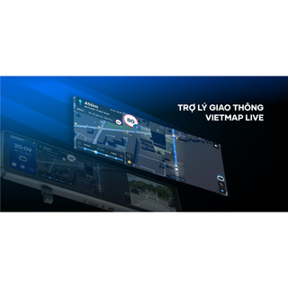 Camera hành trình gương Vietmap V740, tích hợp bản đồ vietmap, xem online, cảnh báo giao thông, android 12