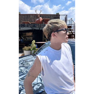 Áo thun Tanktop unisex màu trắng phối dây hai bên PAPY streetwear