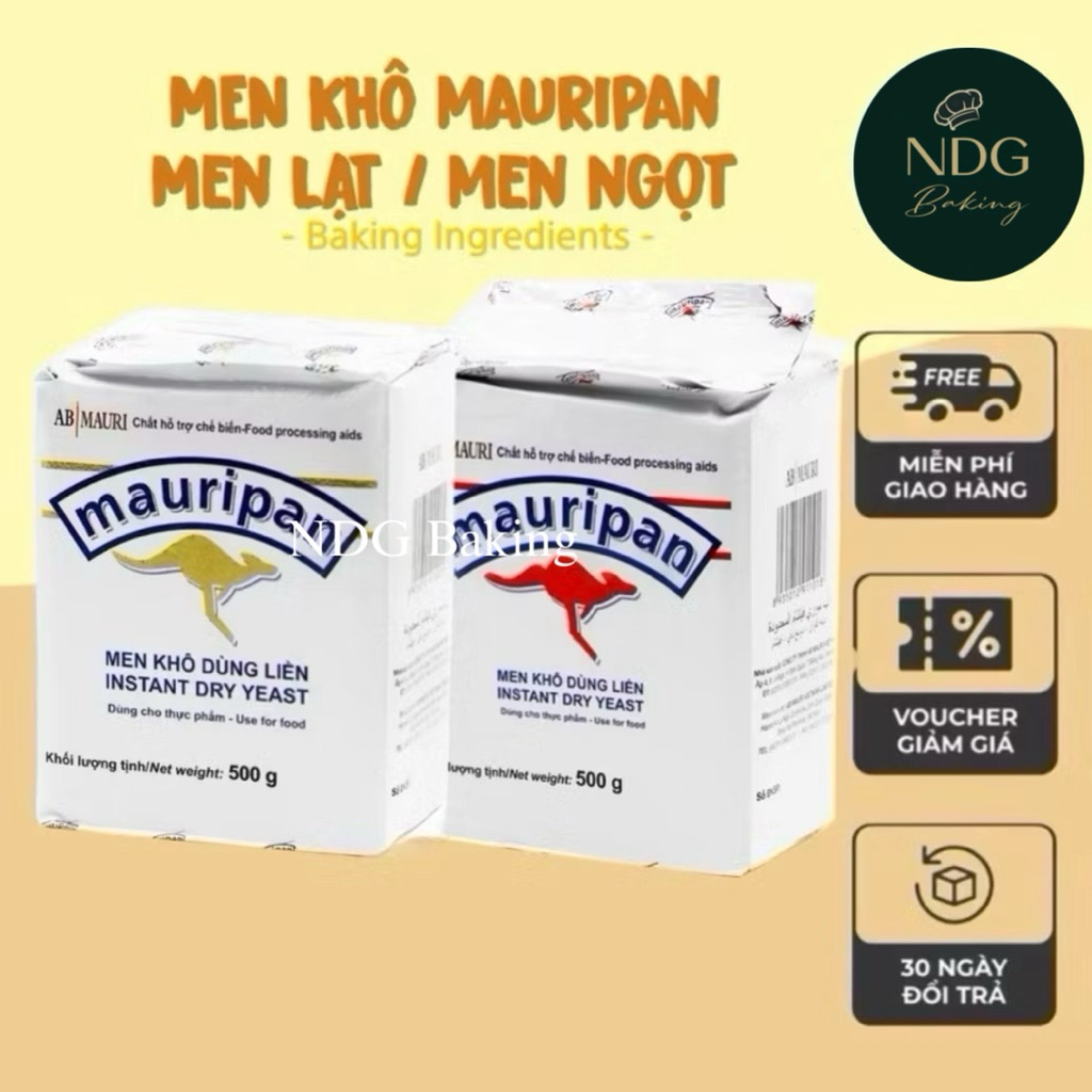 Men Khô Mauripan màu Đỏ, Vàng – Men Khô Lạt, Men Khô Ngọt, Men Nở, Men làm bánh Mauripan