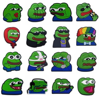 Set Charm Ếch Pepe Meme Mini Cute – Charm 16 Biểu Cảm Ếch Xanh Lầy Lội Hài Hước Gắn Dép Trang Trí siêu cute ngộ nghĩnh
