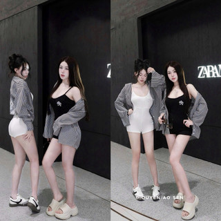 JUM 2S THẬP KÈM ÁO SƠ MI KẺ CHOM HOT HIT