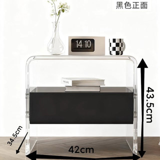Bàn đầu giường acrylic, kiểu dáng đơn giản và hiện đại, bàn đầu giường mini có ngăn chứa đồ, tủ đựng đồ treo tường nhỏ.