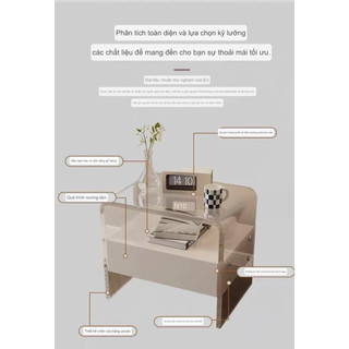 Bàn đầu giường acrylic, kiểu dáng đơn giản và hiện đại, bàn đầu giường mini có ngăn chứa đồ, tủ đựng đồ treo tường nhỏ.