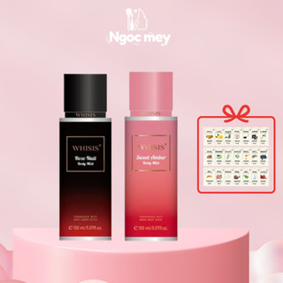 Xịt Thơm Cơ Thể WHISIS 150ml Hương Ngọt Ngào Quyến Rũ - Amber & Rose Nuit, Năng Lượng Tươi Mát