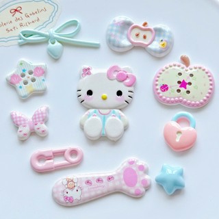 Set Charm Hello Kitty Pastel Ngọt Ngào Cute Mini – Charm Mèo Kitty Nơ Táo Khóa Tim Dễ Thương Trang Trí Dép