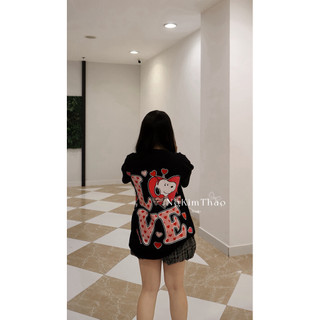 [Ảnh Chính Chủ] Áo Thun Cotton 100% Thái Snoopy Valetine Love In Full 2 Mặt